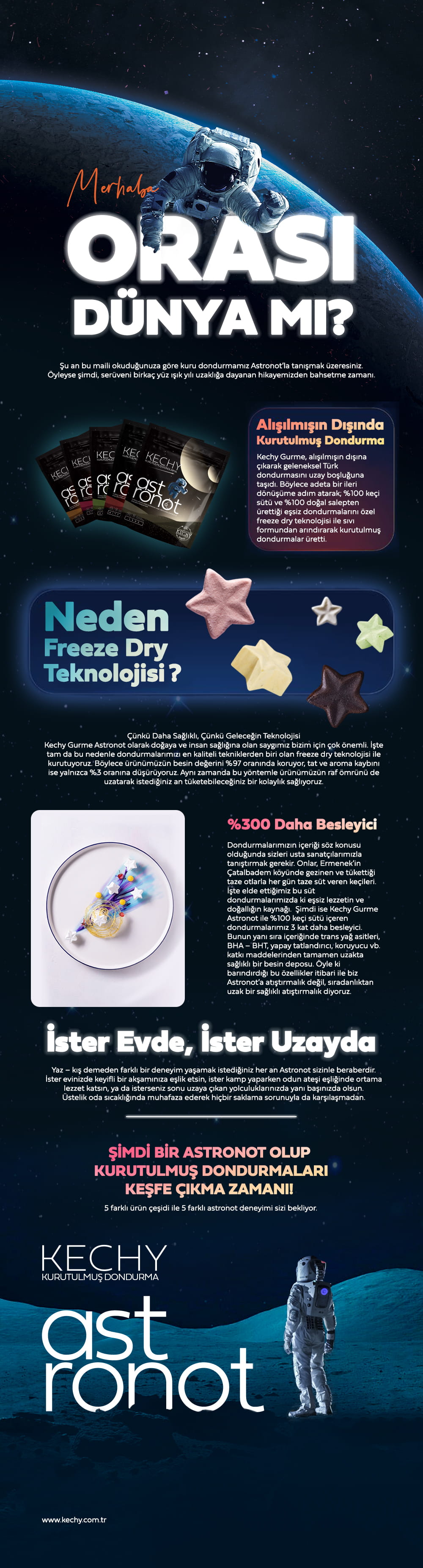 Kechy Astronot - İster Uzayda İster Evde - Erimeyen Dondurma